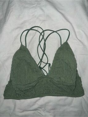 Victorias secret pink Smocked Strappy Bralette in Sage Green Size Large